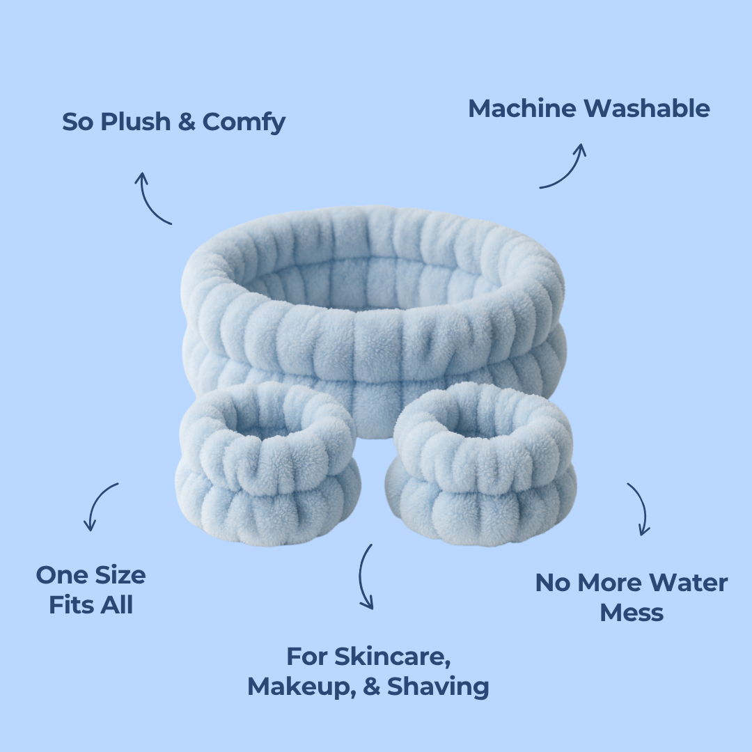 Spa Headband + Wristband Set